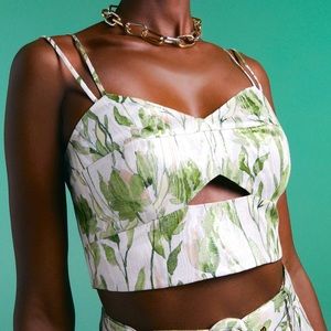 Karen Millen Crop/zip back Foil Top 4 New!!